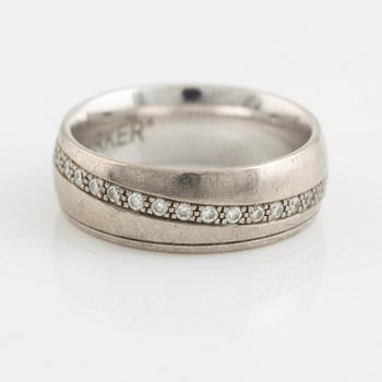 White gold and brilliant cut diamond ring.