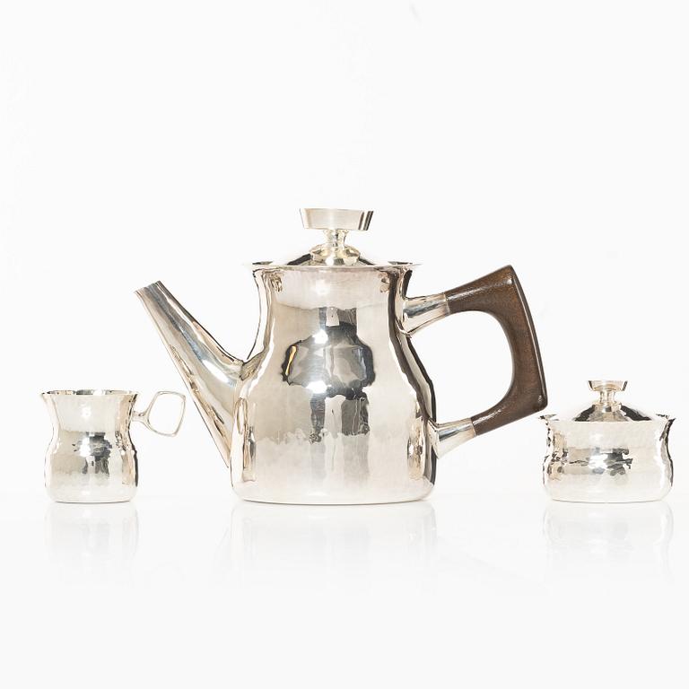 Eric Löfman, kaffeservis, 3 delar, silver, MGAB, Uppsala 1979.