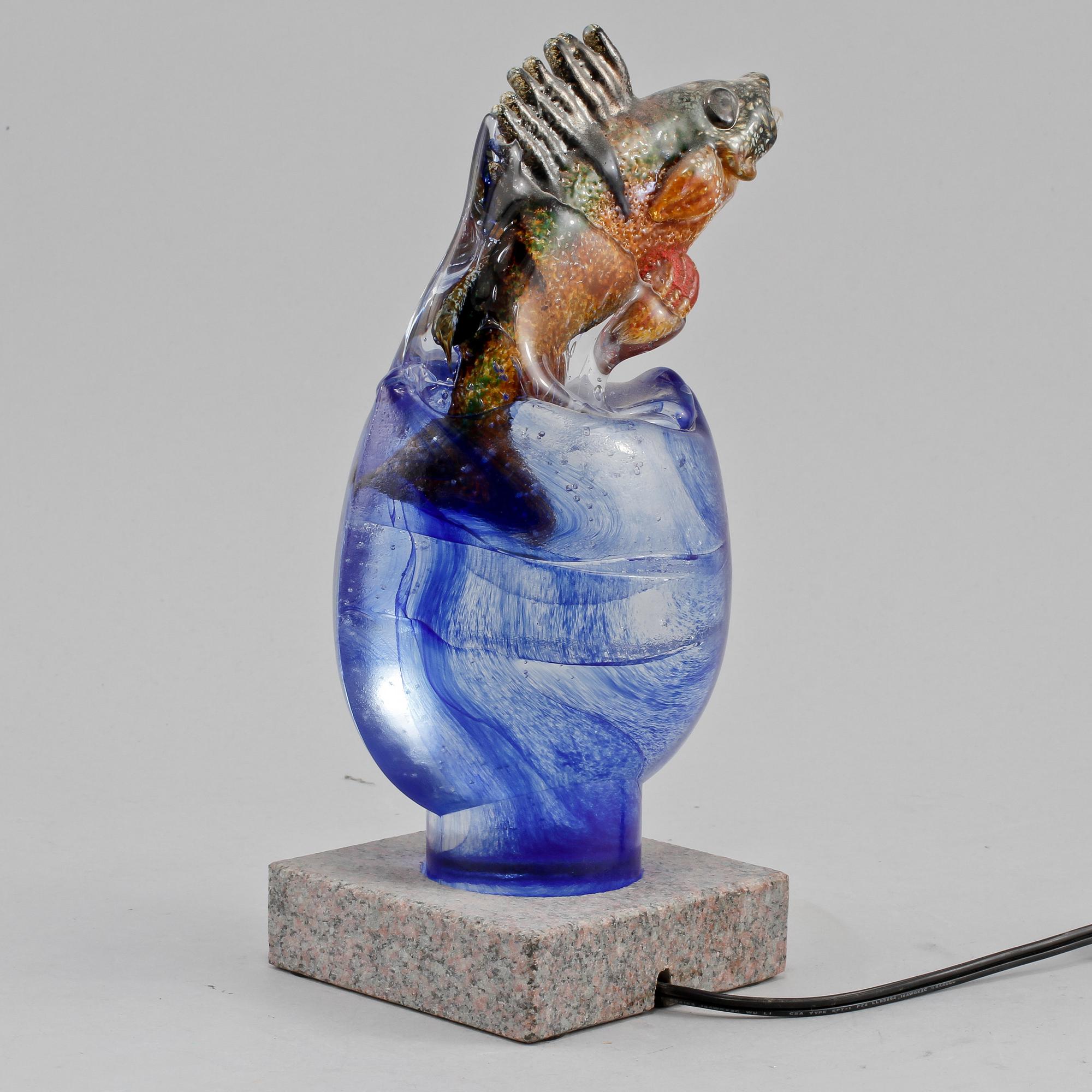 KJELL ENGMAN, skulptur, signerad, Kosta Boda, 1900-talets fjärde kvartal.