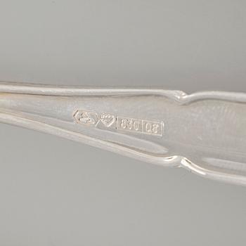 An 86-piece set of 'Chippendale' silver cutlery, Kultakeskus Hämeenlinna.