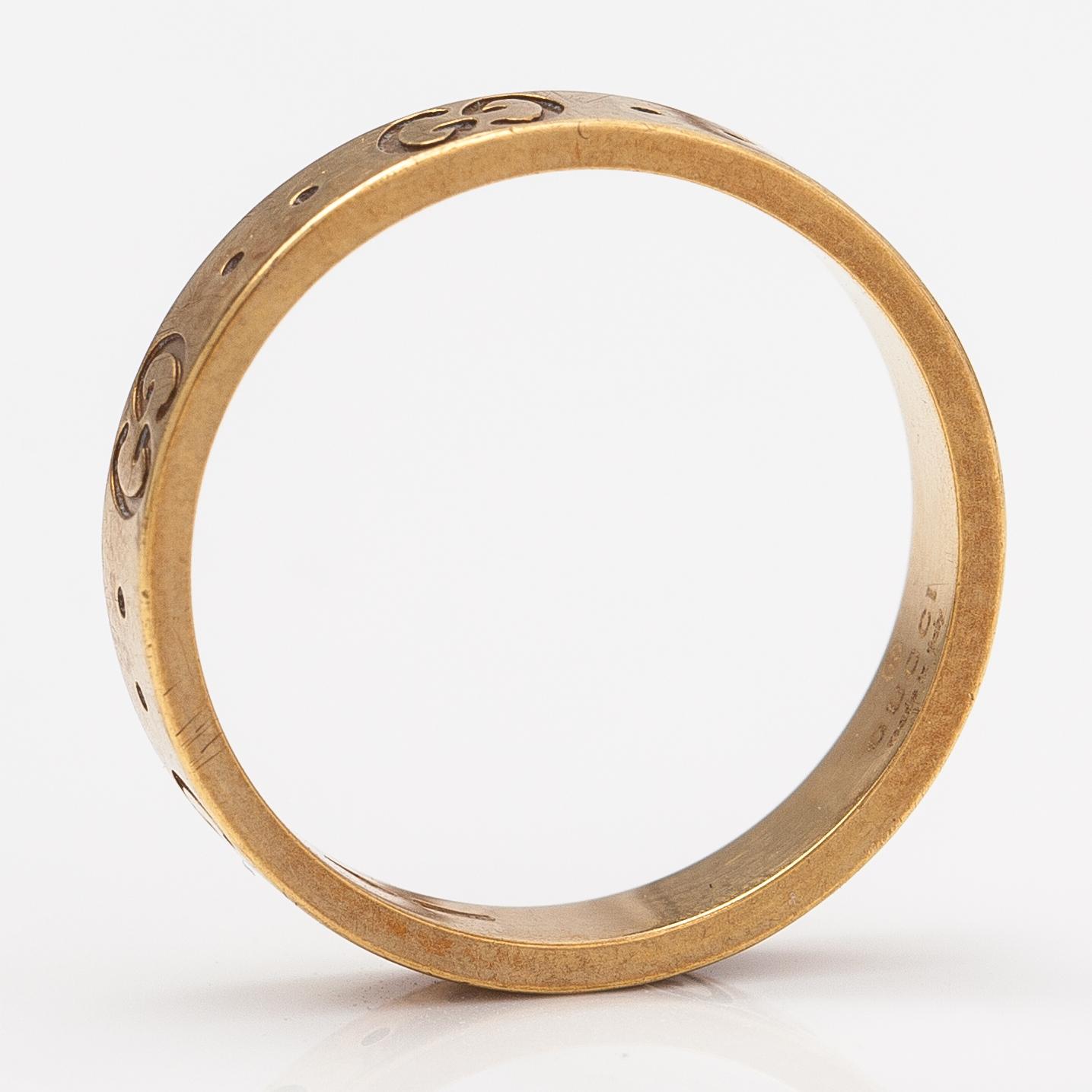Gucci, An 18K gold ring "Icon". Marked Gucci, Made in Italy, 13.