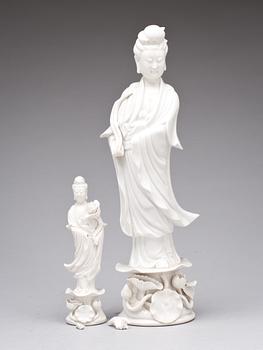 FIGURINER, 2 st, Blanc de Chine, Kina 1900-tal.