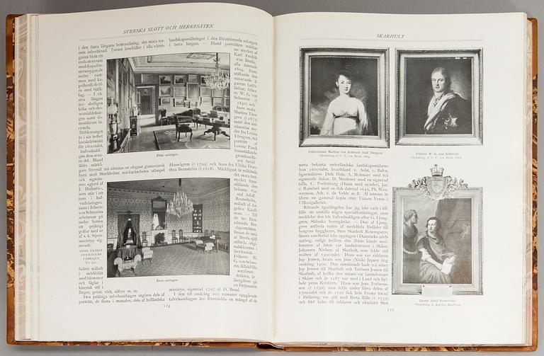 Böcker, Svenska Slott och Herresäten vid 1900-talets början, 1908-34, 13 volymer.