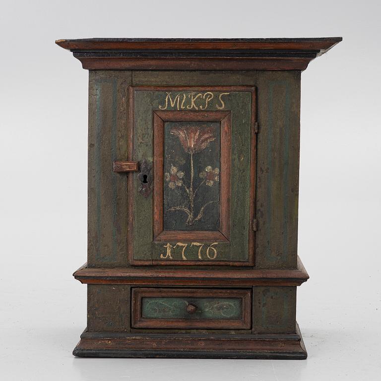 Hanging cabinet, folk art, 18th century.