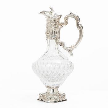 Wine jug with silver mount, Topazio, Portugal.