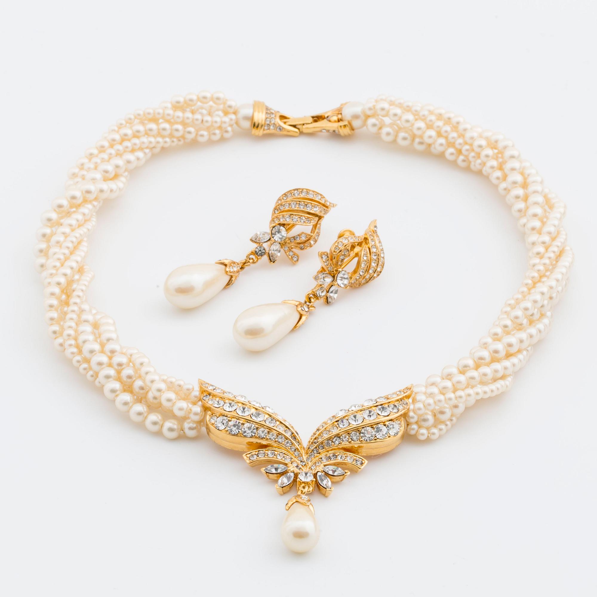 OSCAR DE LA RENTA, halsband och örhängen.