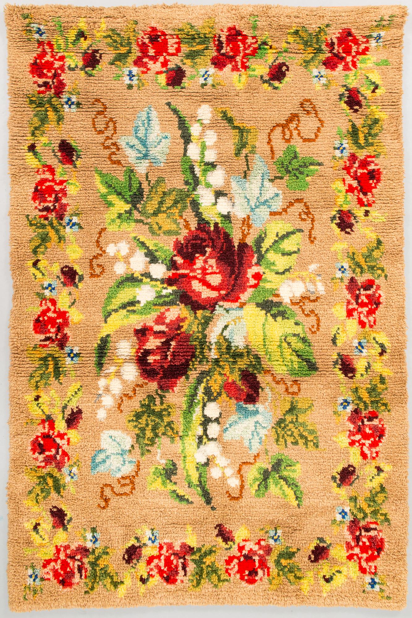 A Finnish rya long pile rug, mid 20th century. Ca. 168x112 cm.
