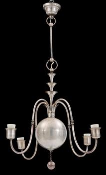 An Elis Bergh white metal ceiling lamp, C.G. Hallberg, Stockholm 1920's.