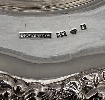 SÅSSKÅL, silver, E G Öström, Gävle 1852. Totalvikt 418 g.