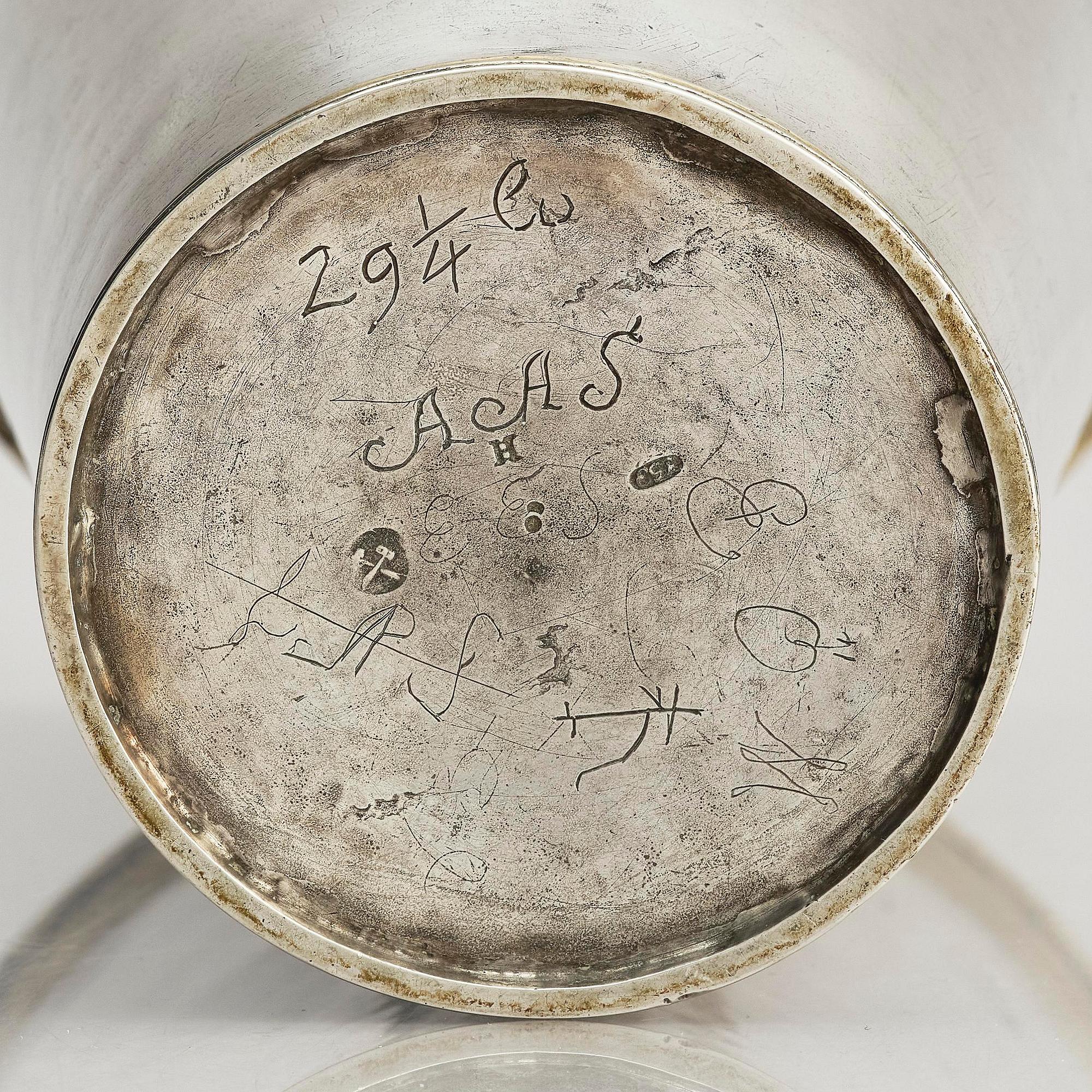 A Swedish 18th century parcel-gilt silver beaker, mark of Erik Granroth, Sala 1741.