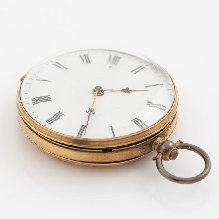 Pocket watch, 14K gold, 33 mm.