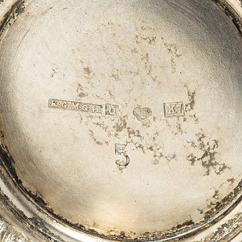 Seven Swedish silver beakers, mark of KG Markströms, Uppsala 1912-1926.