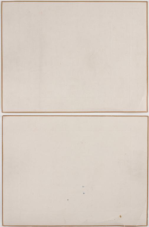 Two album-leaf, ink and colour on paper, after Chen Banding, 20th century.