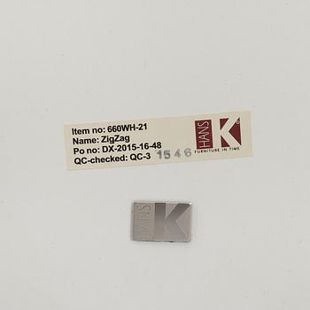 Markus Johansson, four 'Zigzag' chairs, Hans K.