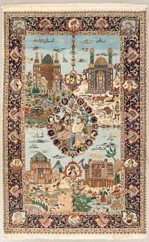 Tabriz carpet semi-antique, approx. 283x170 cm.