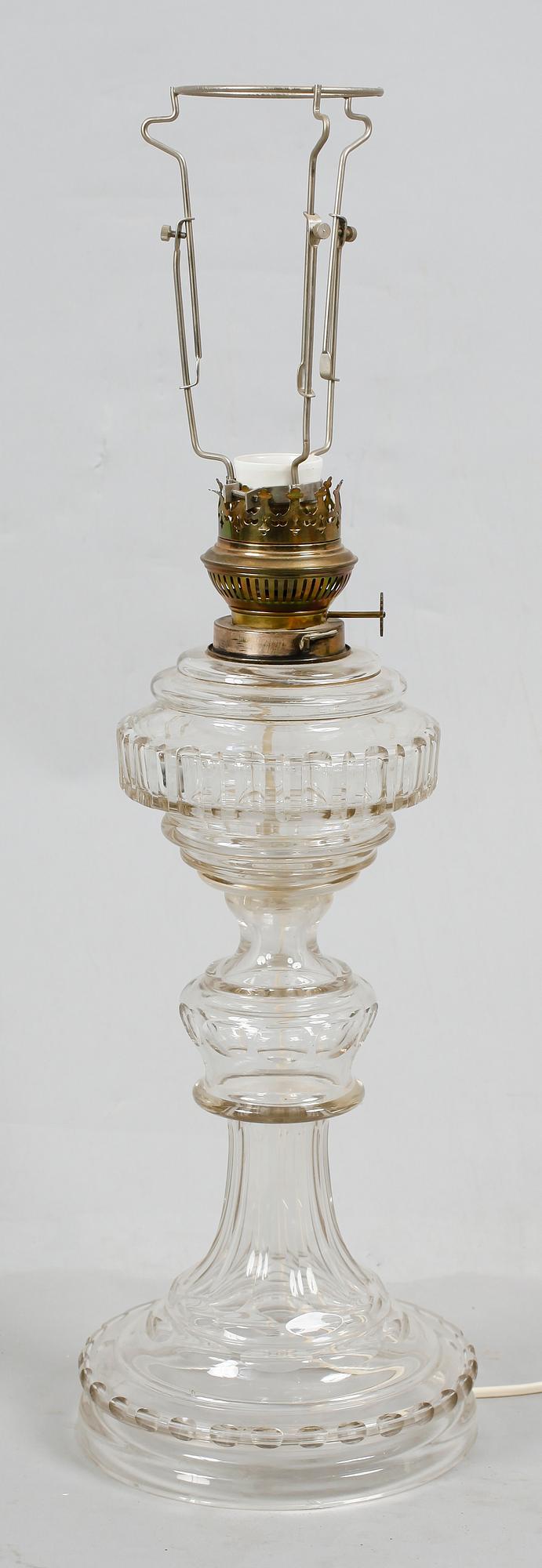 BORDSLAMPA, glas, 1900-talets första hälft.