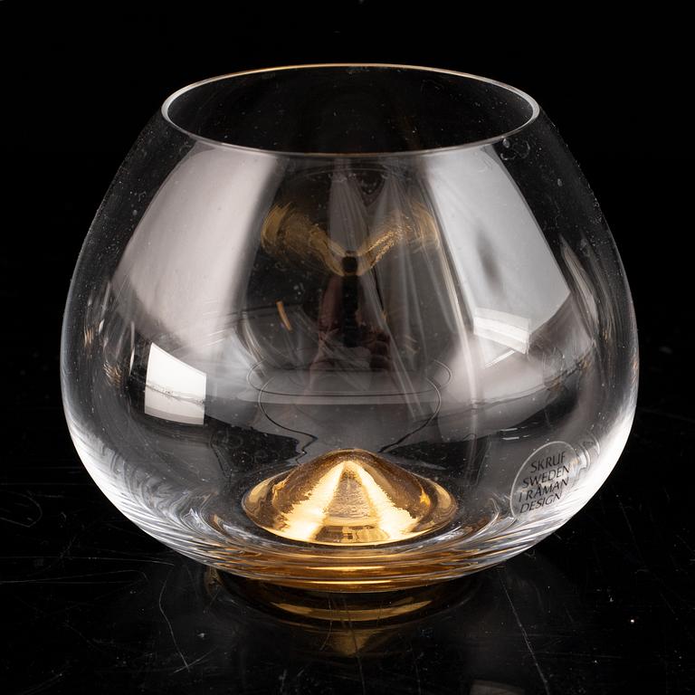 Ingegerd Råman, 6 cognac glasses, 'Guld', Grönstedts Jubilé 1846-1996, Skrufs glasbruk.