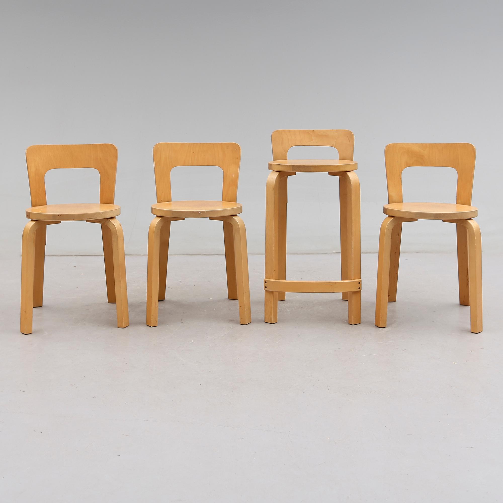 BARPALL OCH STOLAR 3 st, Alvar Aalto, 1900-talets andra hälft.