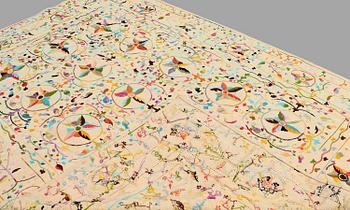 Carpet, embroided flat weave, around 290 x 212 cm.