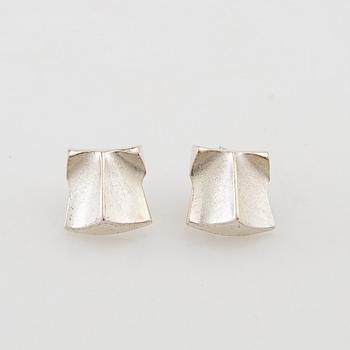 Björn Weckström, earrings a pair "Muletta" and ring "Pandora" 1985 silver, Lapponia.