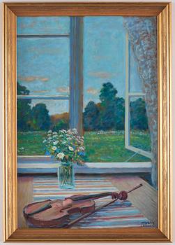 Hans-Erik Eriksson, Stilleben med fiol och blommor.