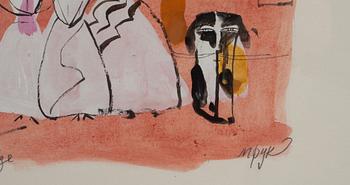 MADELEINE PYK, gouache, signerad.