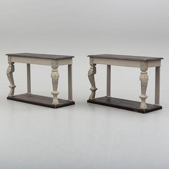 a pair of 20th century console tables.