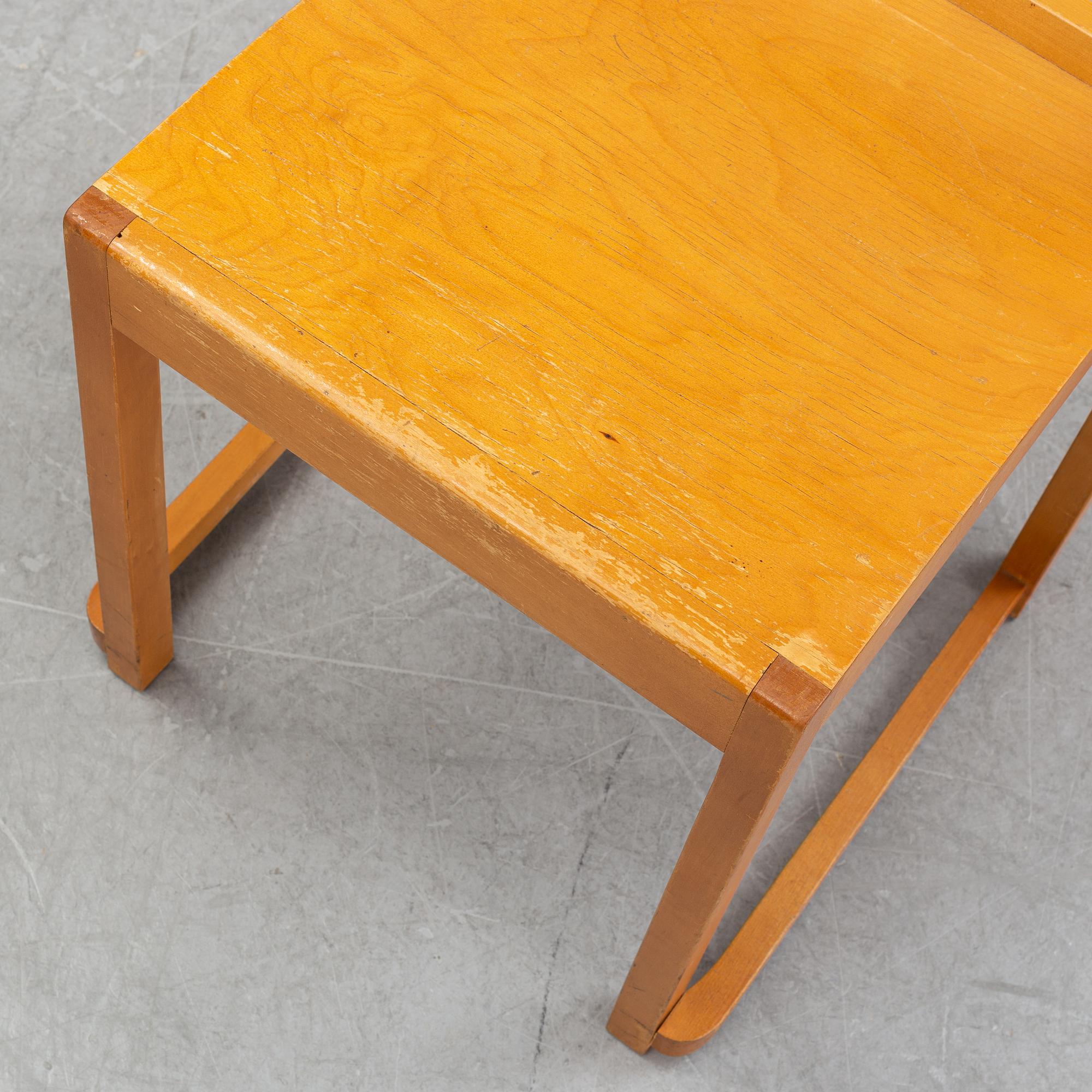 Six birch chairs by Sven Markelius, mid 20th Century.