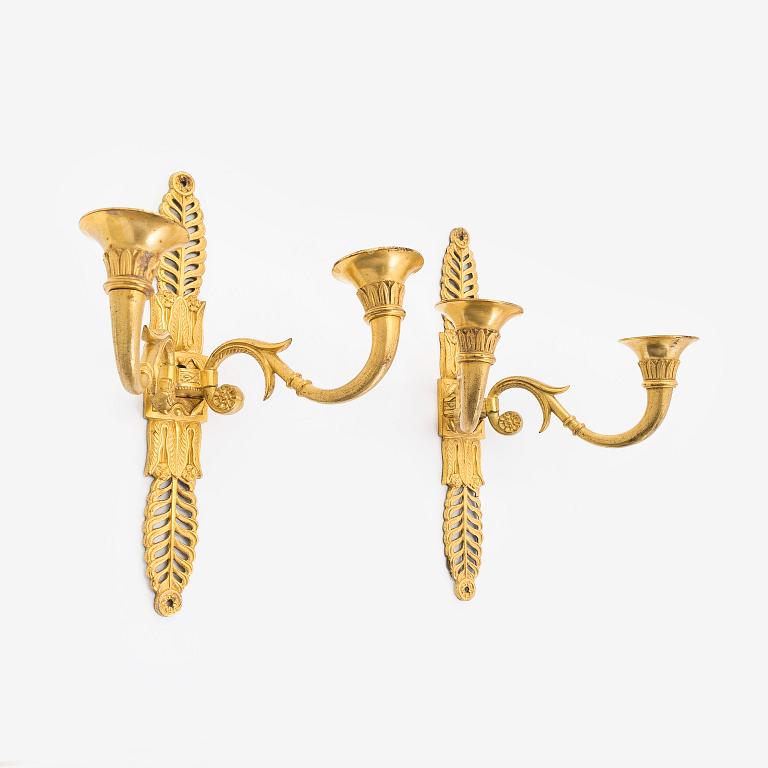 Appliques, ett par, Senempire 1800-talets mitt, brons.