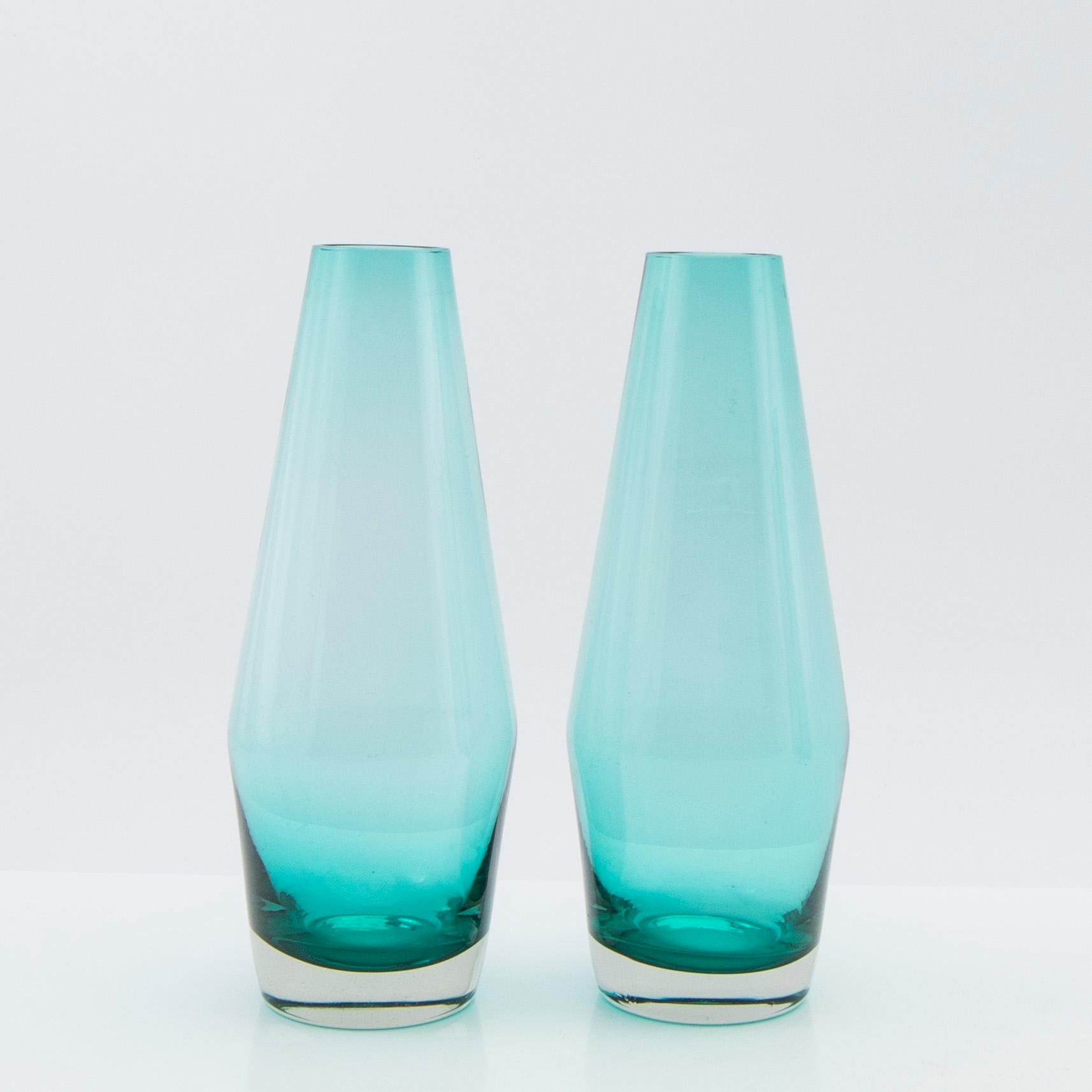 Tamara Aladin, Vases, 4 pcs, glass, Riihimäen Lasi, Finland, 1960s/70s.