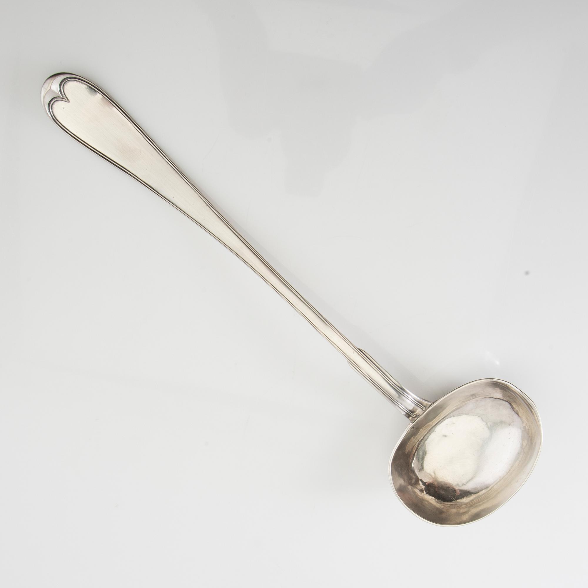 Pehr Zethelius or Adolf Zethelius, soup ladle silver Stockholm 1803.