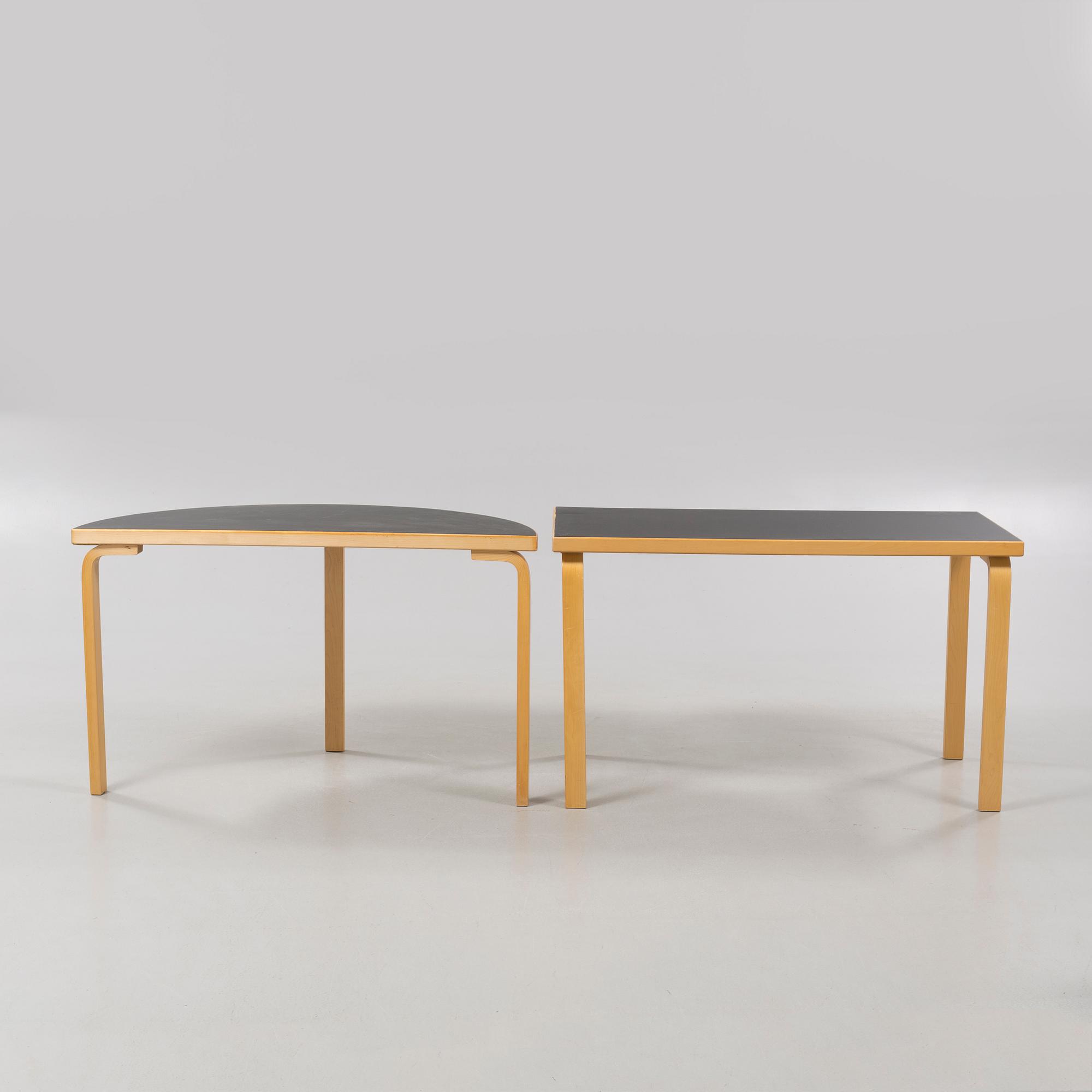 Two ALVAR AALTO tables for Artek, second half of the 20th century.