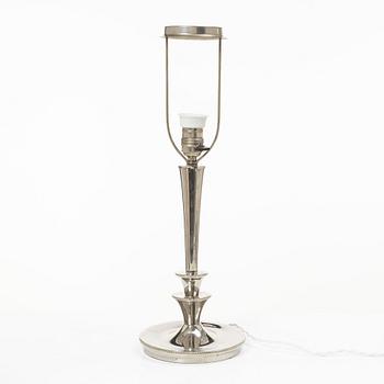 A silver plated table lamp, first half of the 20th century.