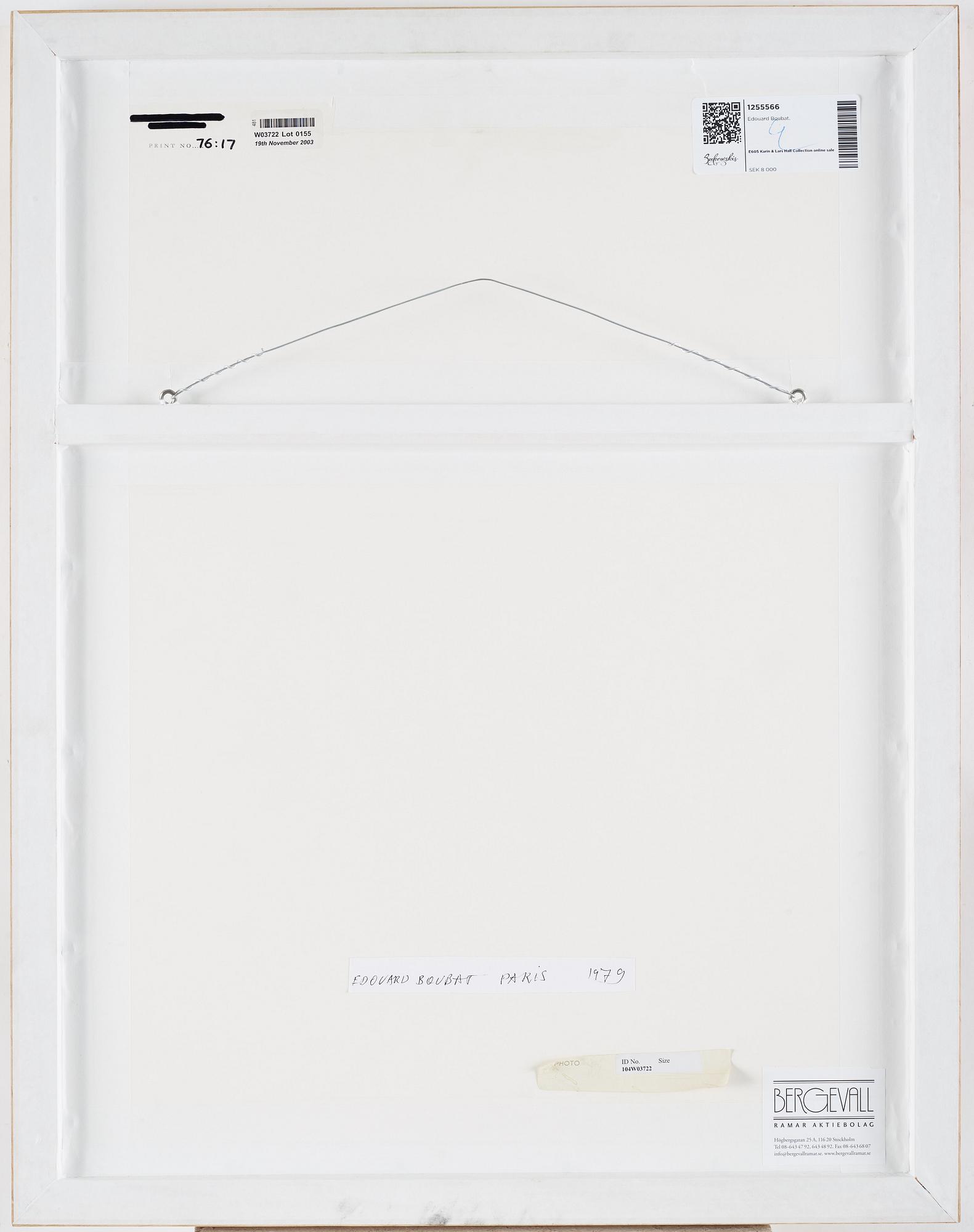 Edouard Boubat, photograph signed on verso.