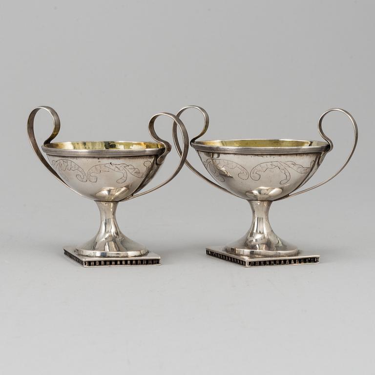 N ÖHSTEDT, saltkar ett par, silver, empire, Piteå 1841.