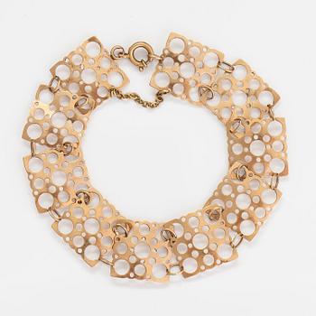 LIISA VITALI, ARMBAND "Pitsi", 14K guld. Westerback, Helsingfors 1970.