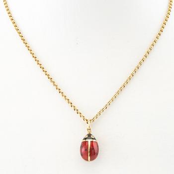 Fabergé pendant in 18K gold and enamel, numbered 167/1000, crafted by Victor Mayer.