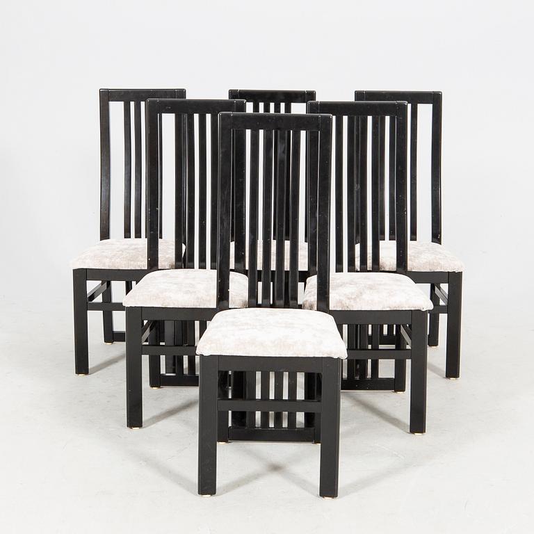 A set of six Italiena 1980s Tonon chairs.