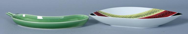 FAT, 2 st, porslin, "Kaskad", Rörstrand samt Stig Lindberg, Gustavsberg.