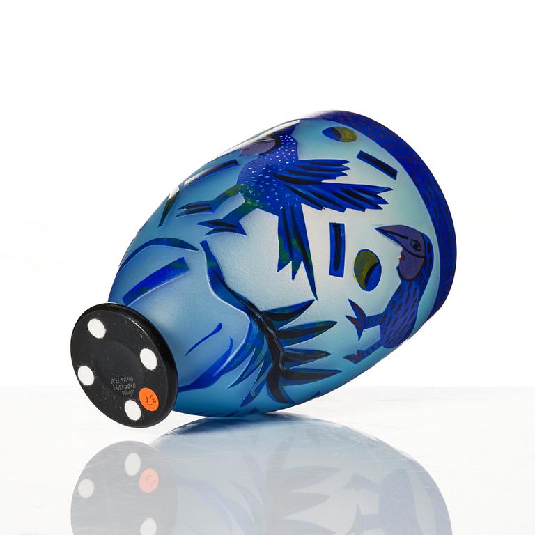 Ulrica Hydman-Vallien, a unique 'jewel glass' vase, Kosta Boda, Sweden.