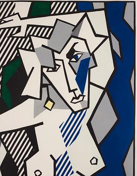 Roy Lichtenstein, ”Nude in the woods”, from: "Expressionist Woodcut Series".