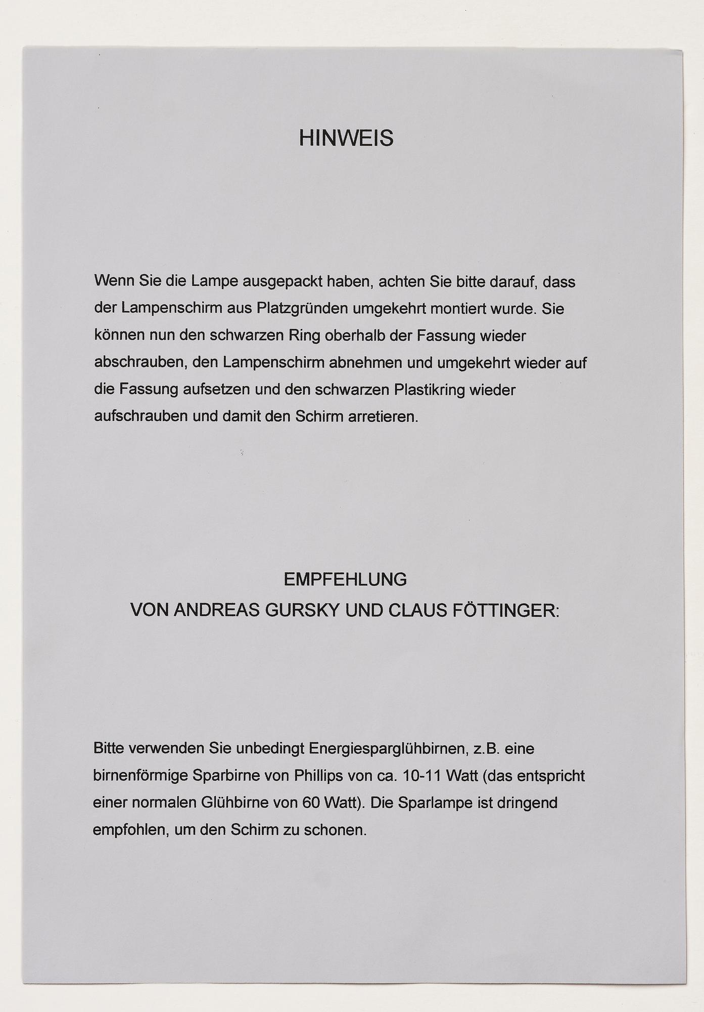 Andreas Gursky & Claus Föttinger, Utan titel.