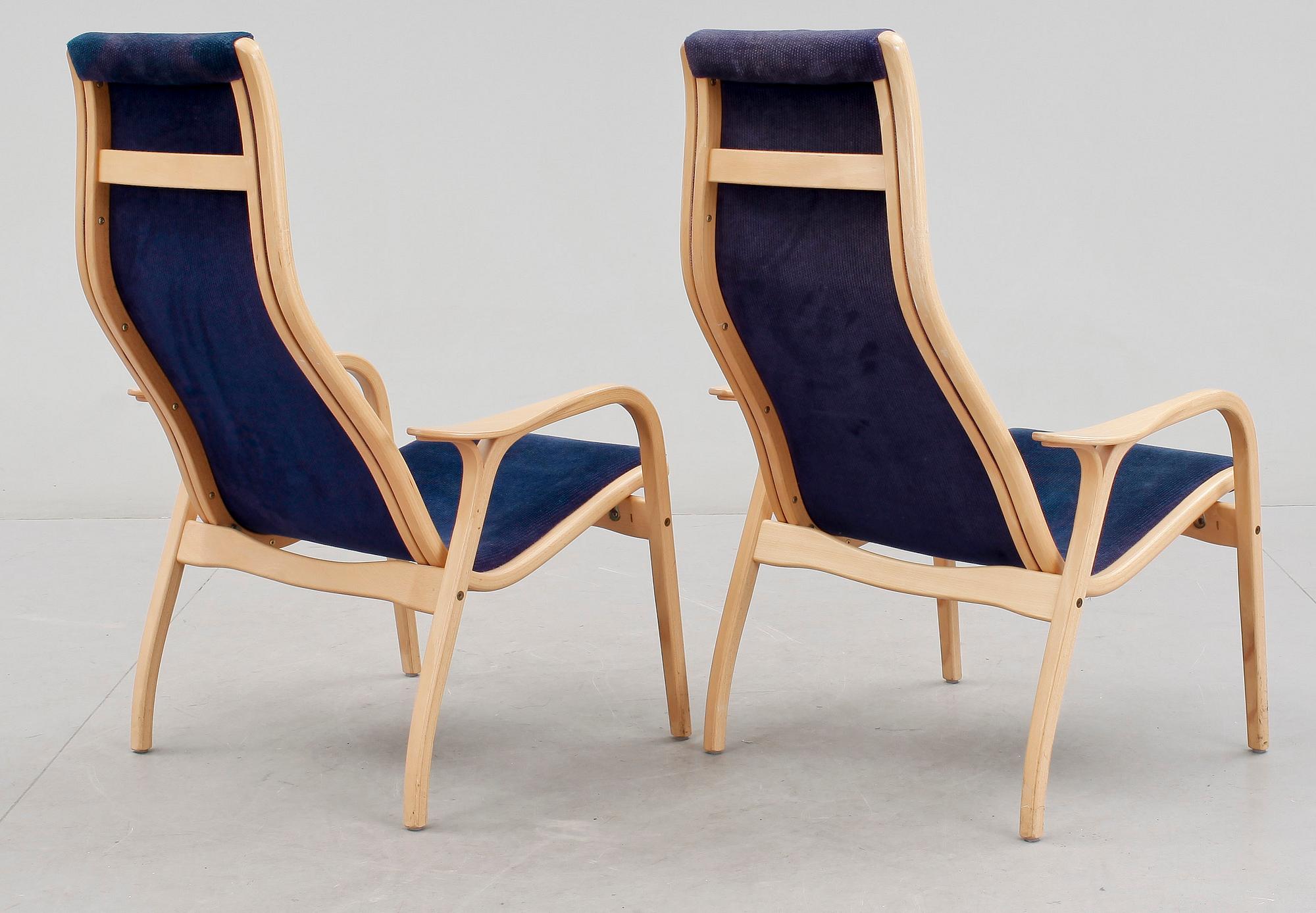 FÅTÖLJER, ett par, "Lamino", Yngve Ekström, Swedese.