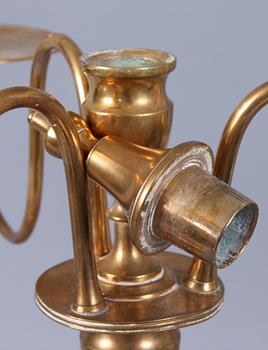 KANDELABRAR, ett par, mässing, Nyköpings mässingbruk. Nr 24. 1800/1900-tal.