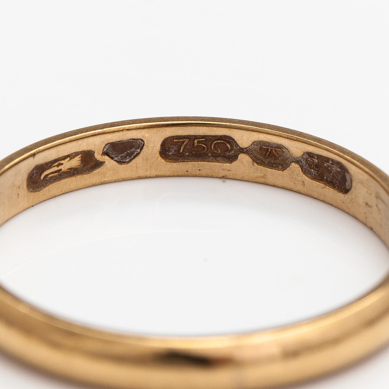 Ring, 18K guld. Auran Kultaseppä. Åbo 1956.