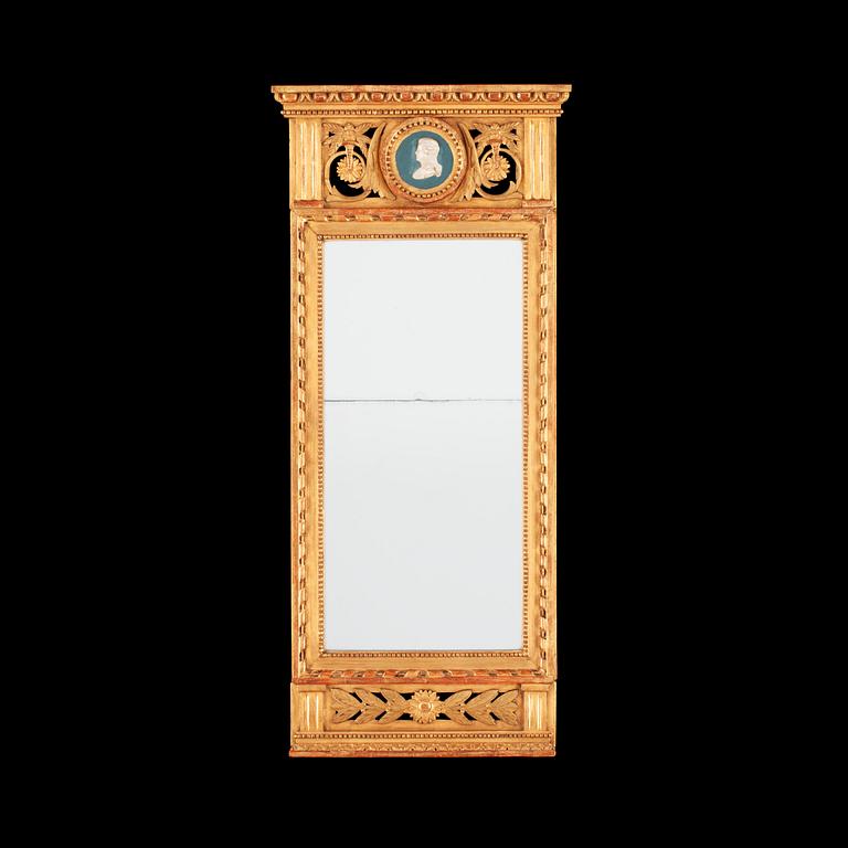 A Gustavian late 18th century mirror.