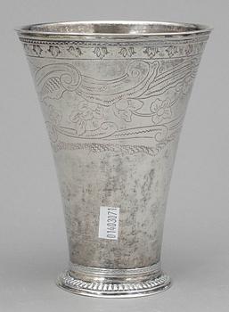 BÄGARE, silver, Bengt Biörn, Västerås, verksam 1734-1757. Vikt ca 257g.
