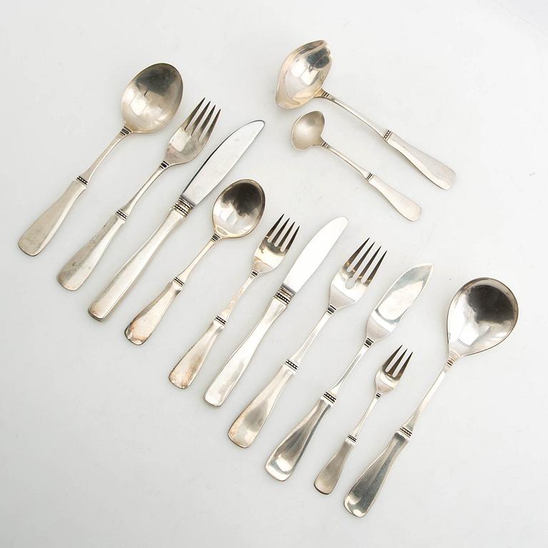 Eric Löfman, cutlery service, 123 dlr, silver, model "Uppsala", MGAB Lidköping 1960s.