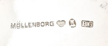 SENAPSKAR MED SKED, silver, Gustaf Möllenborg, Stockholm 1895. Vikt ca 64 g.