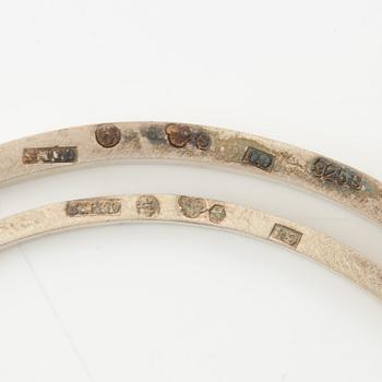 Lars Arby, five arm rings, sterling silver, Gothenburg 1963, 1966 and 1967.